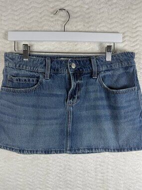 Blue Denim Mini Skirt.